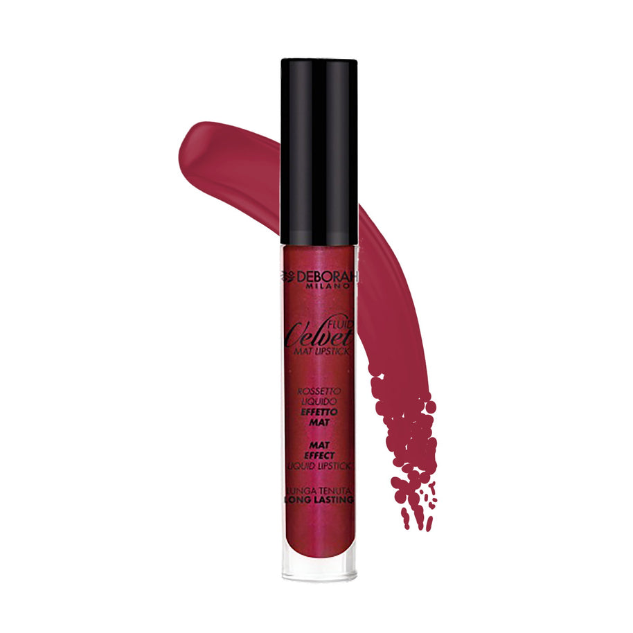 Deborah, Fluid Velvet, Matte, Υγρό Κραγιόν, 50, Cherry, 4.5 g