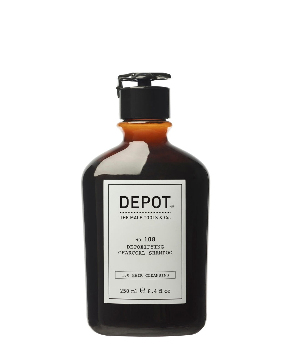 Depot, 100 Hair Cleansing No. 108, Charcoal, Hair Σαμπουάν, Detoxifying, 250 ml