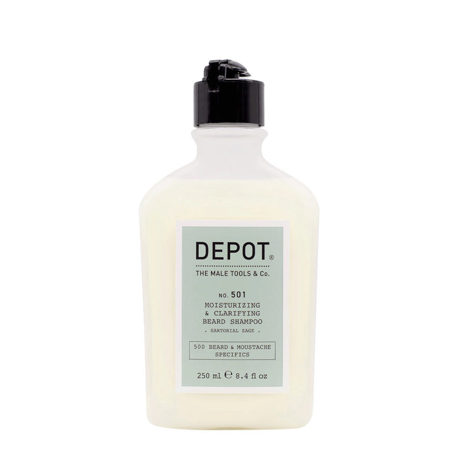 Depot, 500 Beard & Mustache Specifics No. 501, Beard Σαμπουάν, Ενυδατικό & Clarifying, 250 ml
