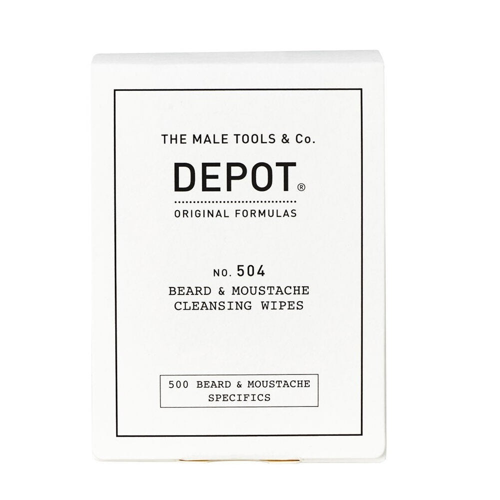 Set, Depot, 500 Beard & Mustache Specifics No. 504, Beard & Moustache Μαντηλάκια Καθαρισμού, 12 pcs