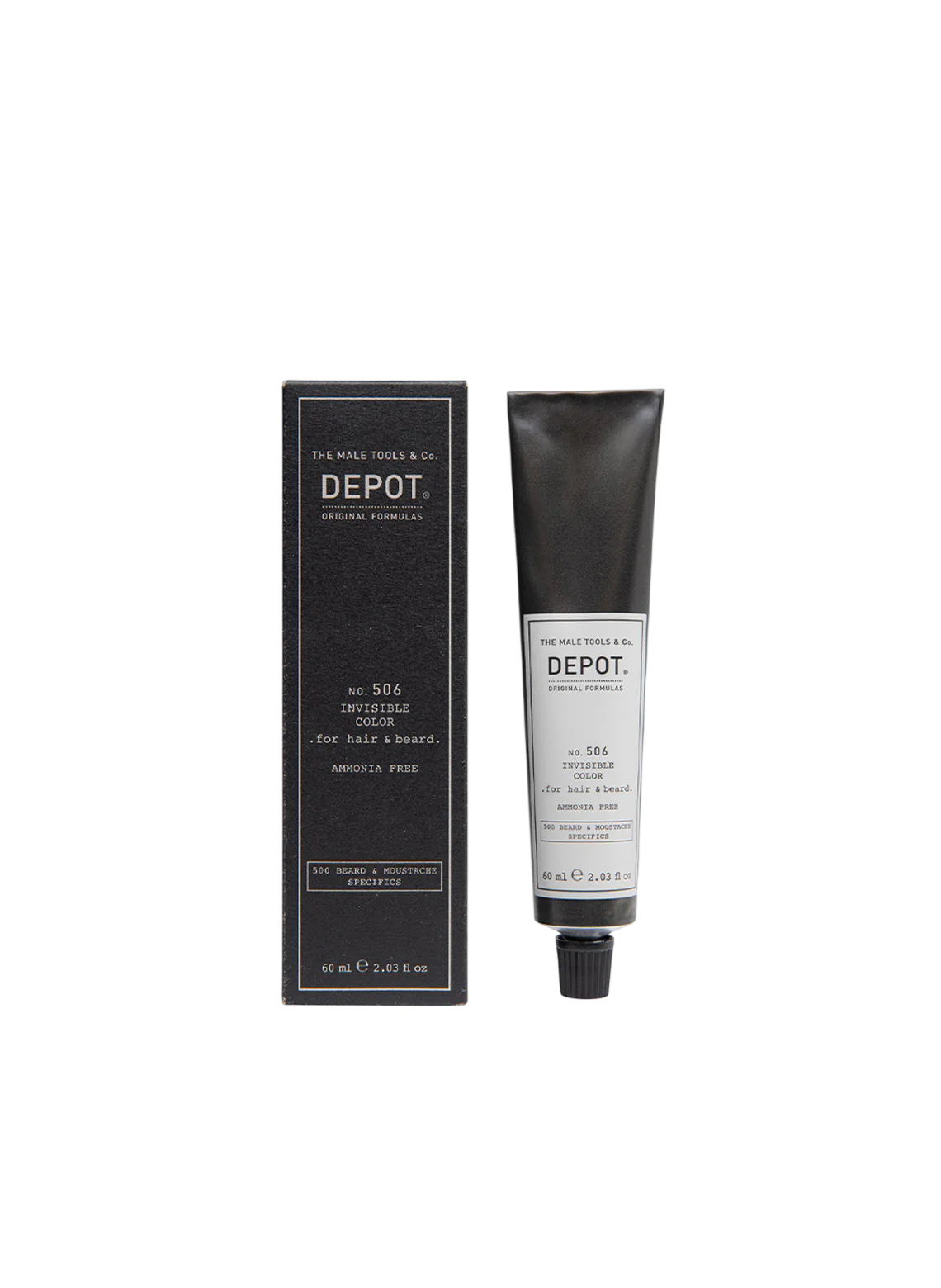 Depot, 500 Beard & Mustache Specifics No. 506 Invisible Clour, Semi-Μόνιμη Βαφή Μαλλιών, Graphite, 60 ml