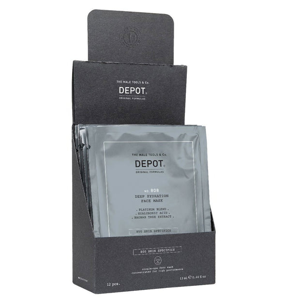 Σετ, Depot, 800 Skin Specifics No. 808, Hyaluronic Acid, Deeply Ενυδατικό/Καταπραϋντικό & Αναζωογόνησης, Sheet Mask, Για το Πρόσωπο, Day, 12 pcs, 13 ml