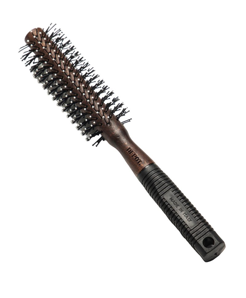 Depot, Accessories No. 724, Round, Hair Brush, Black/Brown, Size S, For Styling