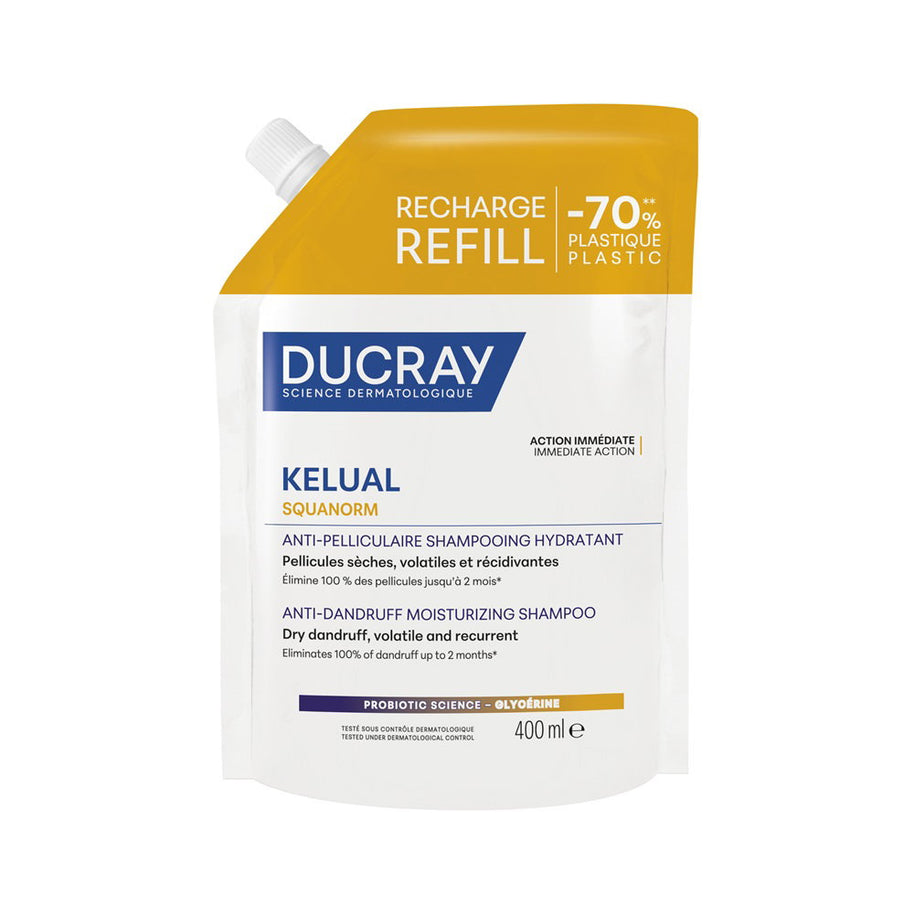 Ducray, Kelual Squanorm, Θεραπεία Μαλλιών Σαμπουάν, Κατά της Πιτυρίδας, For Scalp With Dry Dandruff, Refill, 400 ml