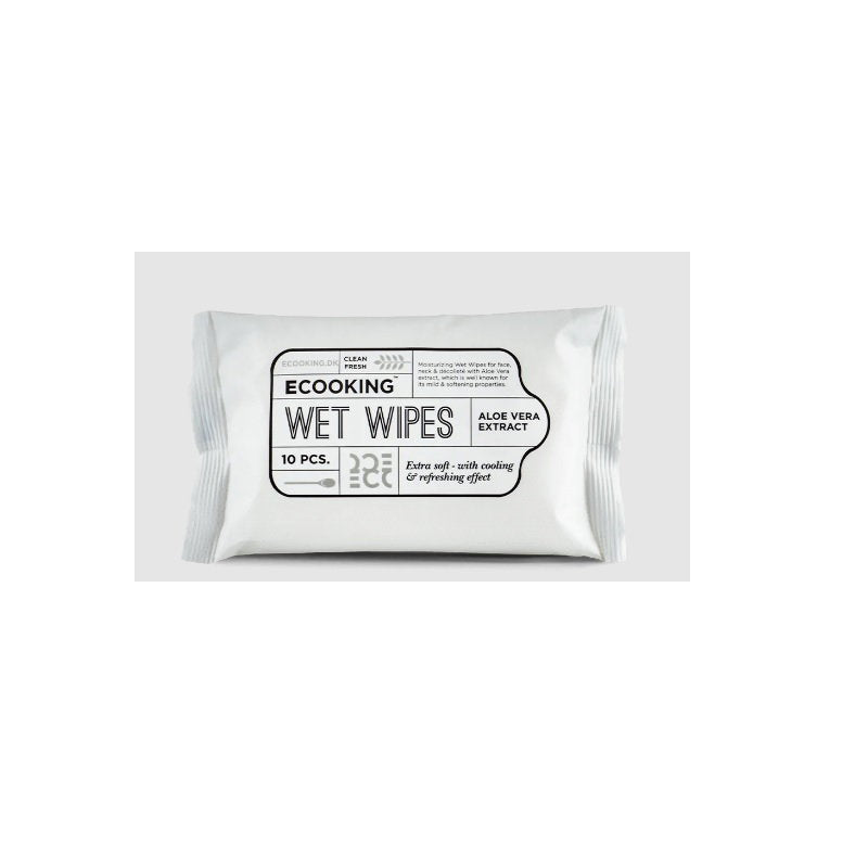 Ecooking, Ecooking, Aloe Vera Extract, Μαντηλάκια Καθαρισμού, Για το Πρόσωπο, 10 pcs