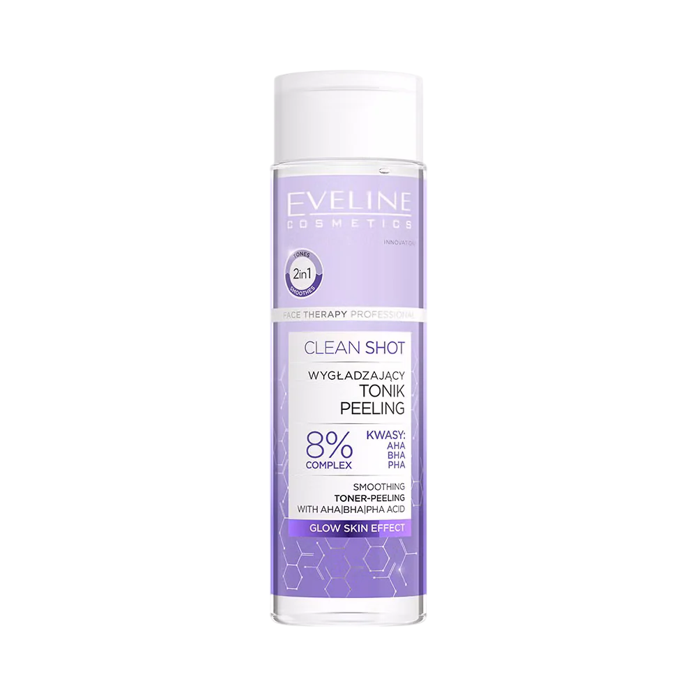 Eveline Cosmetics, Clean Shot, Peeling, Tonic Lotion, Για το Πρόσωπο, 200 ml