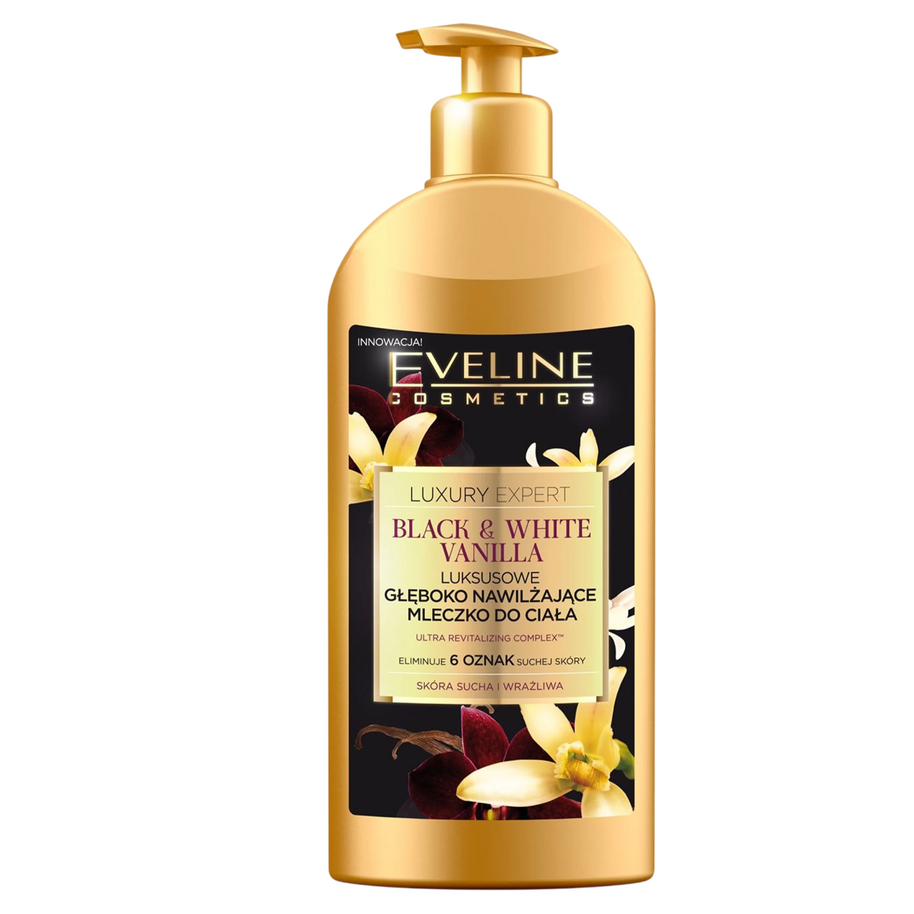 Eveline Cosmetics, Luxury Expert Black & White Vanilla, Vanilla, Ενυδατικό, Apply daily, Λοσιόν Σώματος, 350 ml