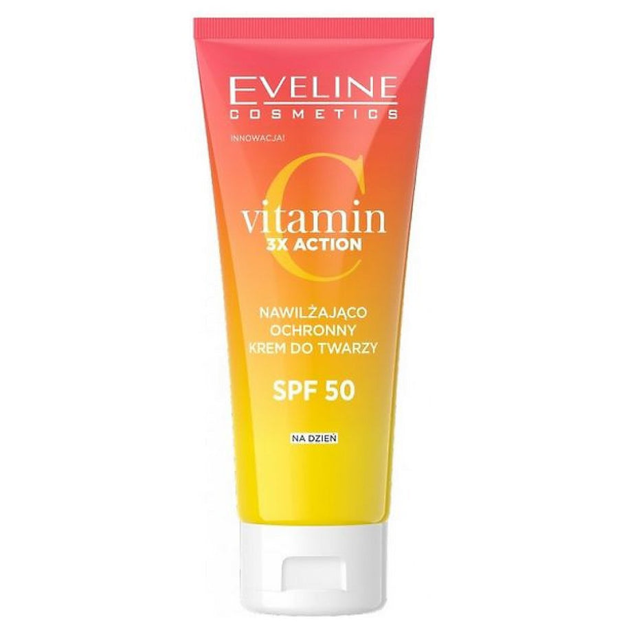 Eveline Cosmetics, Vitamin C 3x Action, Instant Glow & Protect, Κρέμα Ημέρας Για το Πρόσωπο, SPF 50, 30 ml