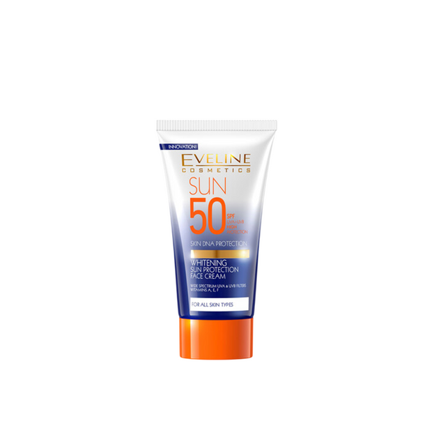 Eveline Cosmetics, Whitening Αντηλιακή Προστασία, Hyaluronic Acid, Whitening, Daily, Κρέμα Προσώπου, SPF 50, 50 ml