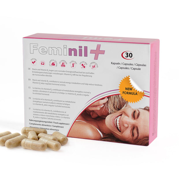 Feminil, Feminil+, Maca, L-Arginine, Saffron, Rhodiola, Ginkgo Biloba & Zinc, Increase Female Libido, Capsules, 30 capsules