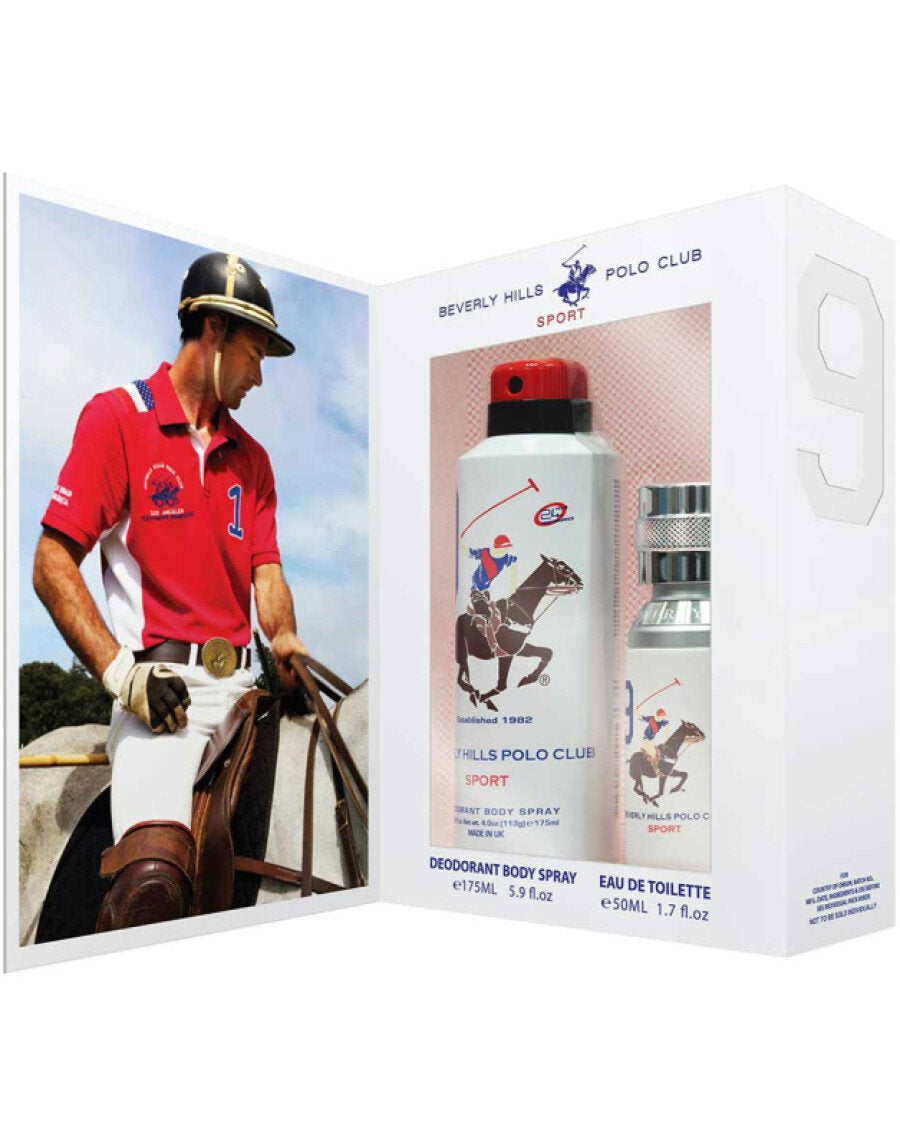 Gift Σετ Beverly Hills Polo Club: 1982 - Sport 8, Eau De Toilette, Για Άνδρες, 50 ml + 1982 - Sport 9, Αντιιδρωτικό Αποσμητικό Spray, Για Γυναίκες, 150 ml