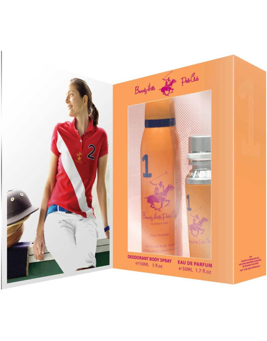 Gift Σετ Beverly Hills Polo Club: 1982 - Sport 1, Eau De Parfum, Για Γυναίκες, 50 ml + 1982 - Sport 1, Αντιιδρωτικό Αποσμητικό Spray, Για Γυναίκες, 150 ml