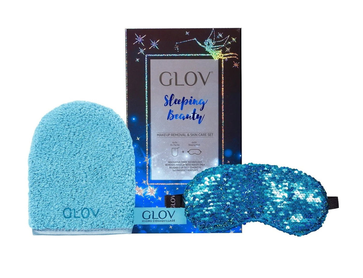 Glov Sleeping Beauty Σετ Glov: Sleeping Beauty, Sleep Mask, Blue + Sleeping Beauty, Textile Makeup Remover Glove, Bouncy Blue