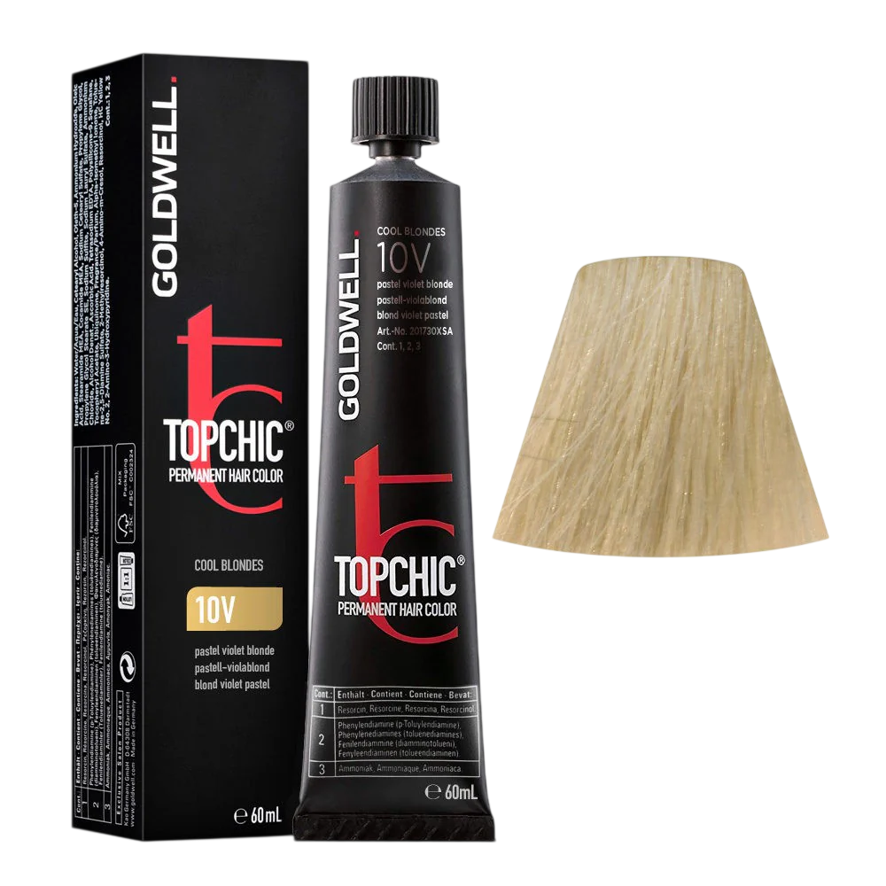 Goldwell, TopChic, Μόνιμη Βαφή Μαλλιών, 10V Pastel Violet Blonde, 60 ml