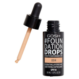 Gosh, Drops, Υγρό Foundation, 004, Natural, SPF 10, 30 ml *Tester
