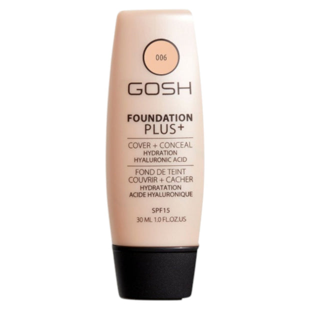 Gosh, Foundation Plus+, Υγρό Foundation & Concealer 2-In-1, 006, Honey, SPF 15, 30 ml *Tester