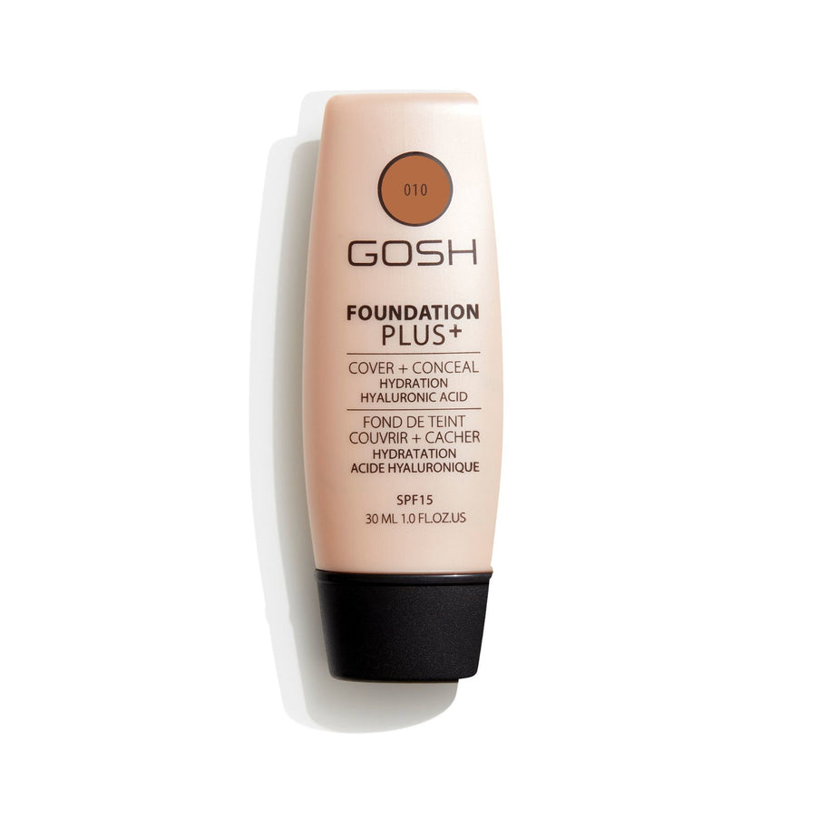 Gosh, Foundation Plus+, Υγρό Foundation & Concealer 2-In-1, 010, Tan, SPF 15, 30 ml *Tester