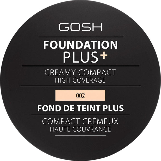 Gosh, Plus, Compact Foundation, 002, Ivory, 9 g
