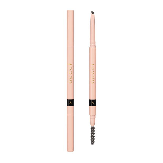 Gucci, Stylo A Sourcils, Αδιάβροχο, Double-Ended, Eyebrow Cream Pencil, 06, Noir, 0.09 g