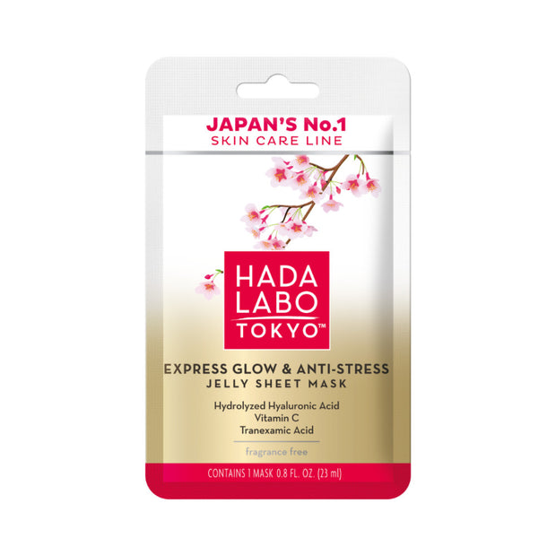 Hada Labo Tokyo, Premium, Hyaluronic Acid, Glow & Anti Stress, Sheet Mask, Για το Πρόσωπο, Day, 23 ml