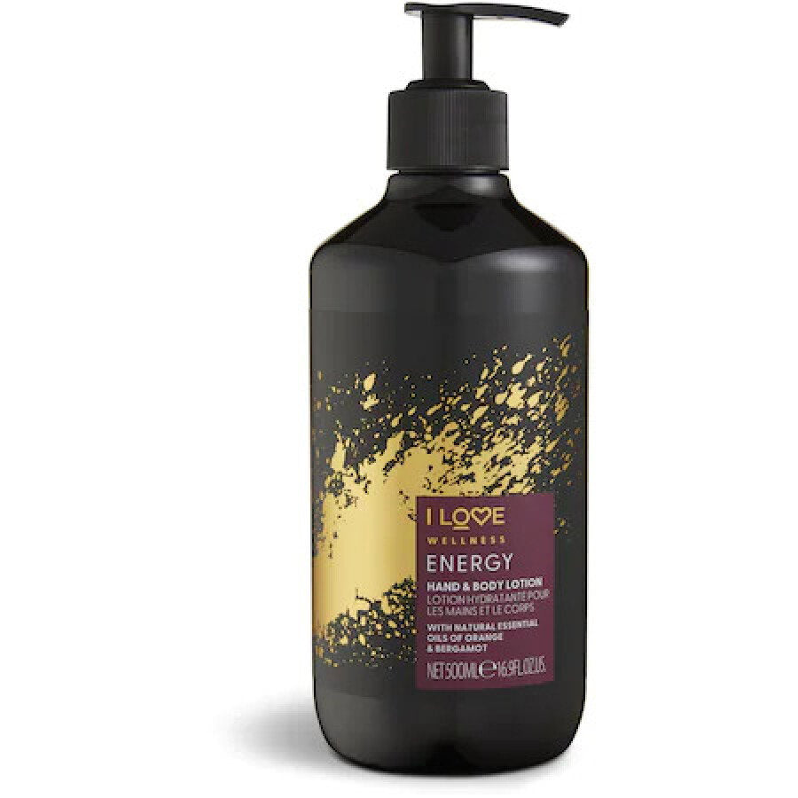 I Love, Wellness Energy, Vegan, Ενυδατικό & Softening, Orange & Bergamot, Lotion, For Hands & Body, 500 ml