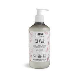 I Love, Naturals Collection, Vegan, Ενυδατική, Rose & Argan, Lotion, For Hands & Body, 500 ml