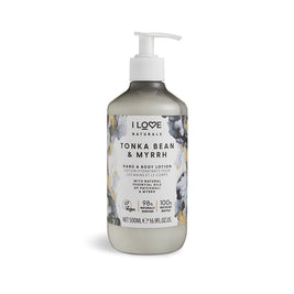 I Love, Naturals Collection, Vegan, Ενυδατικό & Softening, Tonka Bean & Myrrh, Lotion, For Hands & Body, 500 ml