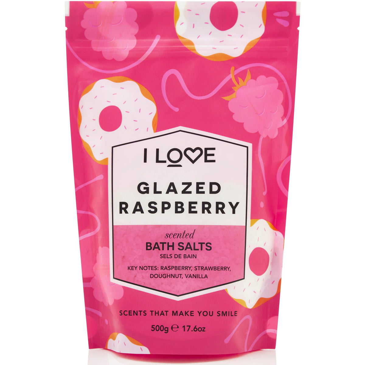 I Love, Signature Collection, Glazed Raspberry, Άλατα Μπάνιου, 500 g