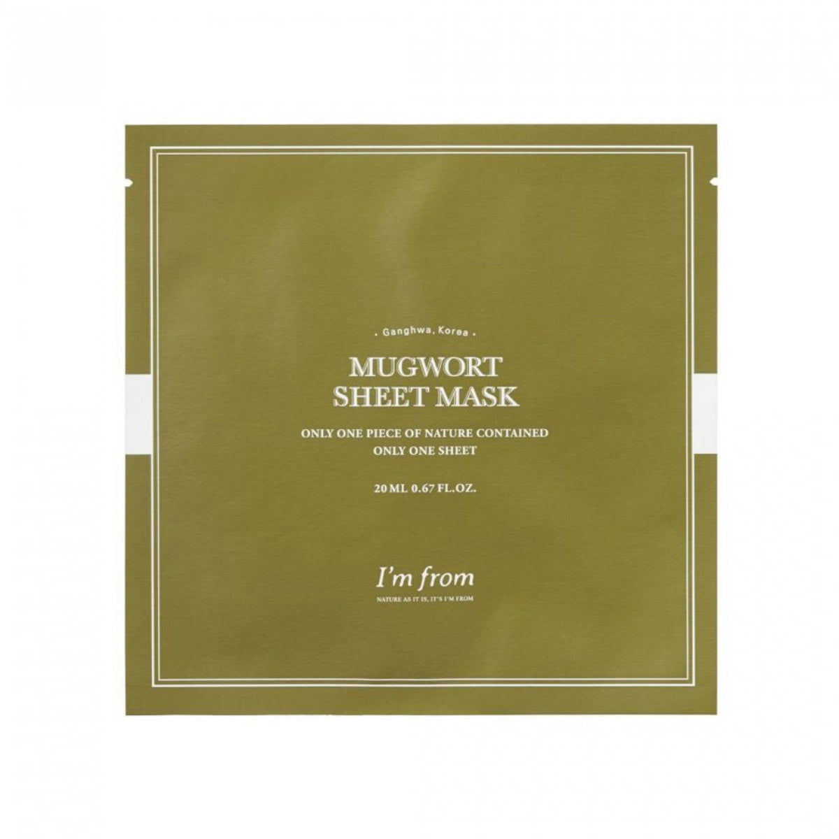I'm From, Mugwort, Αναζωογόνησης, Ενυδατικό, Sheet Mask, Για το Πρόσωπο, 20 ml