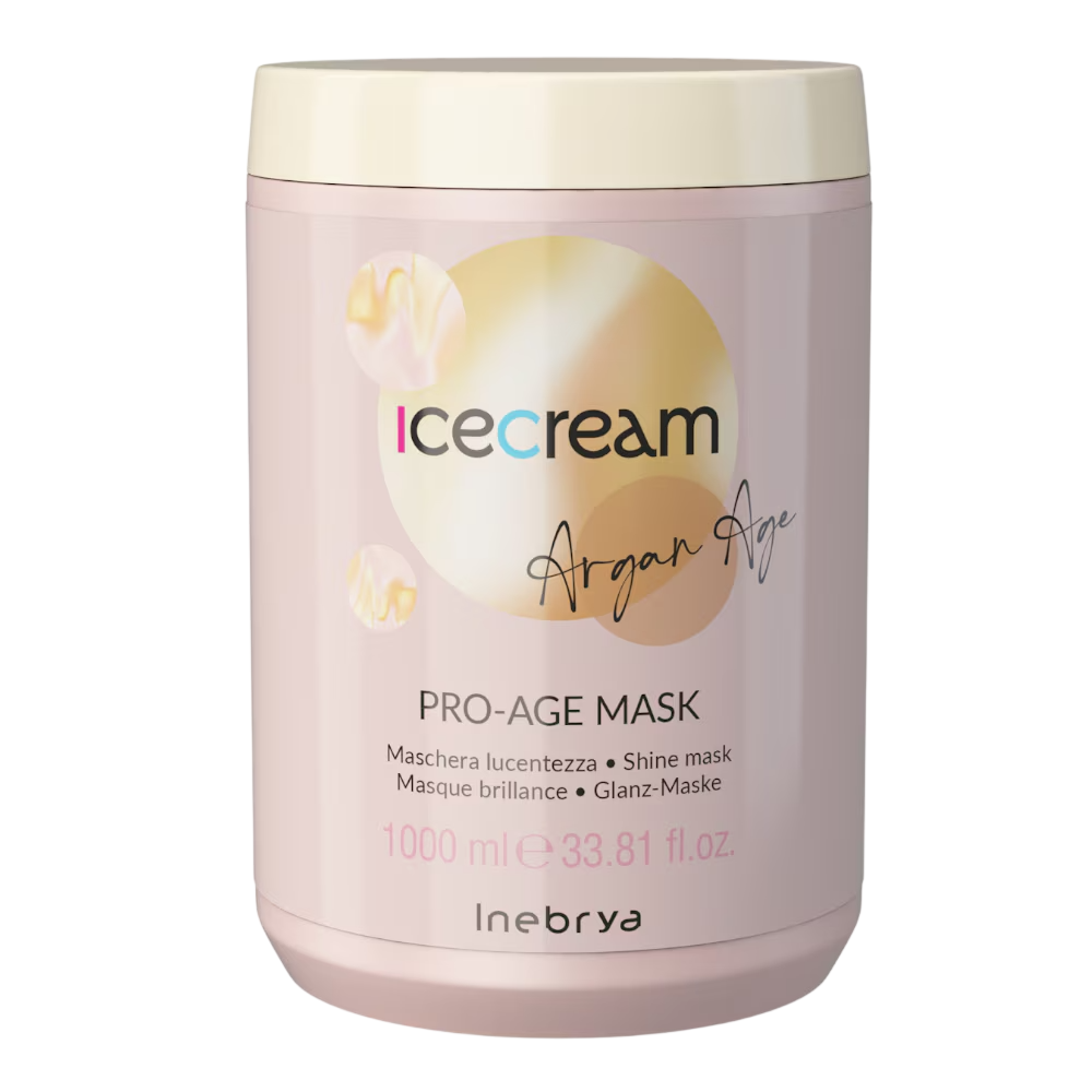 Inebrya, Ice Cream Pro-Age, Argan Oil, Θεραπεία Μαλλιών Μάσκα Σε Μορφή Κρέμας, Shining, 1000 ml