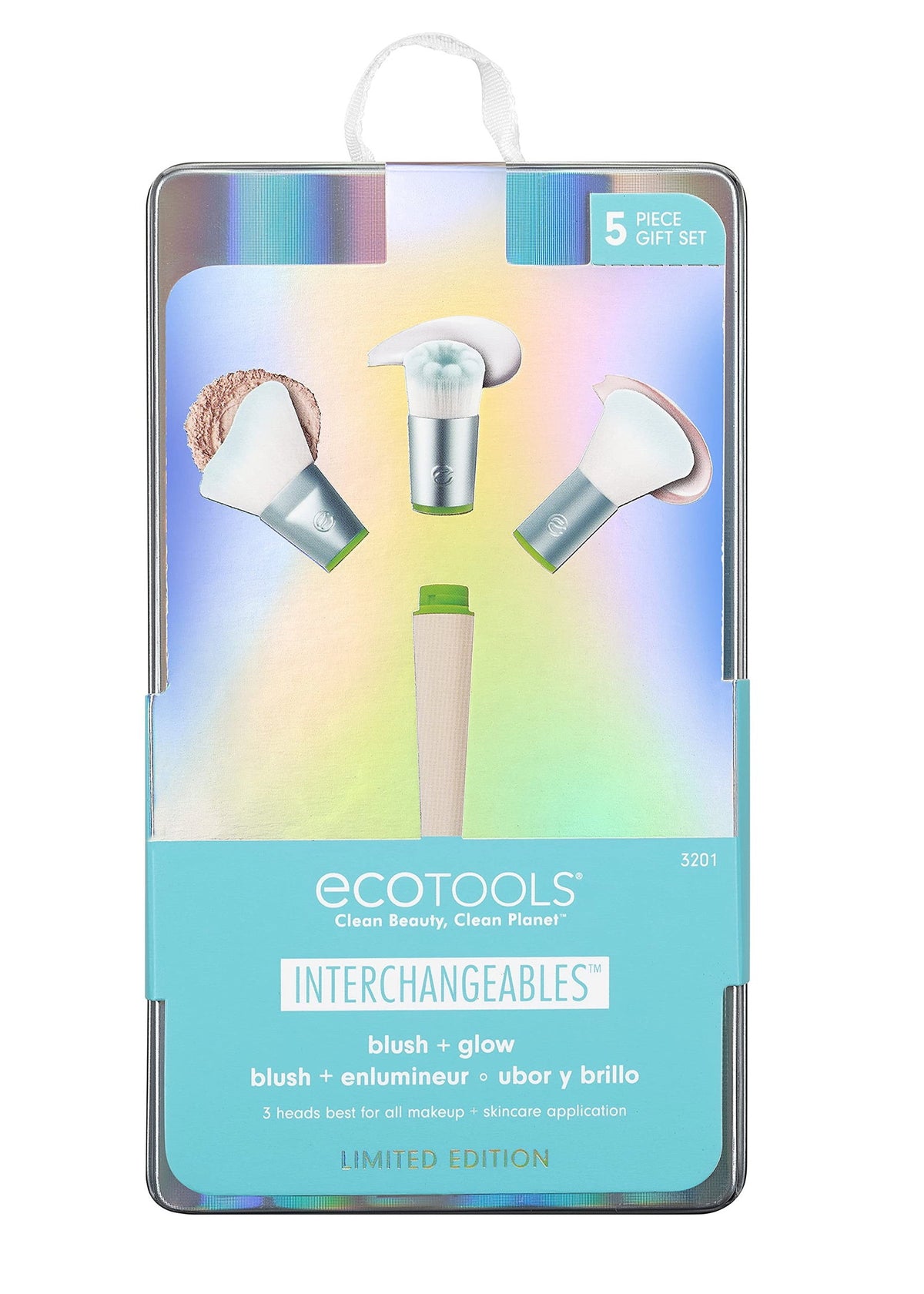 Interchangeables Set EcoTools: Interchangeables, Πινέλο Foundation + Interchangeables, Blending, Πινέλο για Ρουζ + Interchangeables, Angled Cut, Πινέλο για Ρουζ