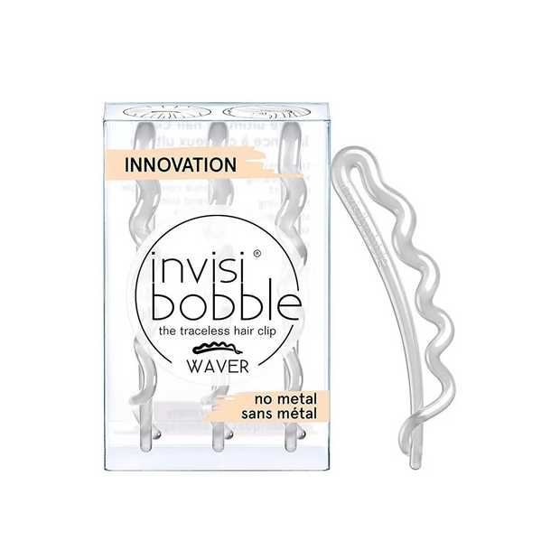 Σετ Trio, InvisiBobble, Waves, Hair Clip, Crystal Clear, 3 pcs