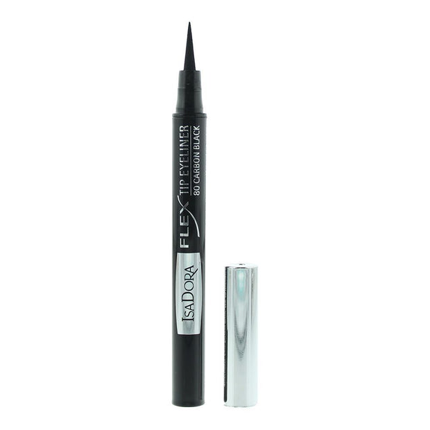 IsaDora, Flex Tip, liquid eyeliner pen, Intense, Μολύβι Eyeliner, 80, Carbon Black, 1.2 ml