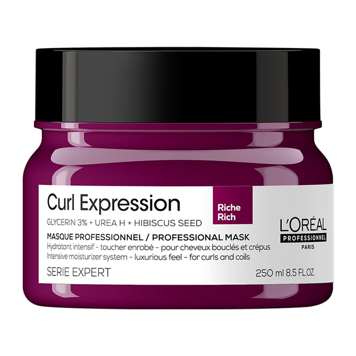 L'Oreal Professionnel, Serie Expert Curl Expression Rich, Glycerin3% + Urea H + Hibiscus Seed, Θεραπεία Μαλλιών Μάσκα Σε Μορφή Κρέμας, Intense Ενυδατικό, 250 ml