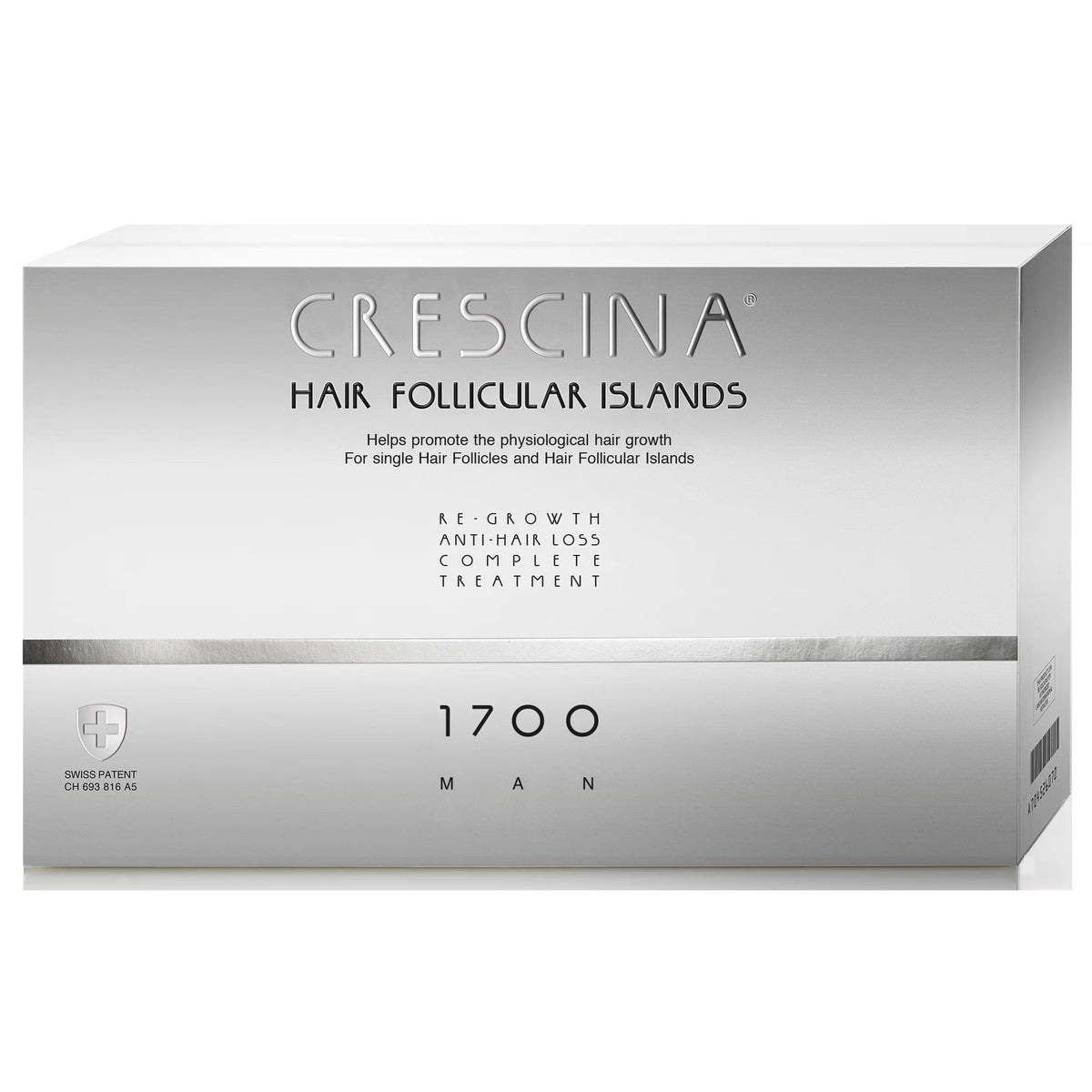 Labo Suisse, Crescina Follicular Islands 1700, For Growth Stimulation, Ampoules Treatment Ορός, For Scalp, Για Άνδρες, 10 +10 pcs