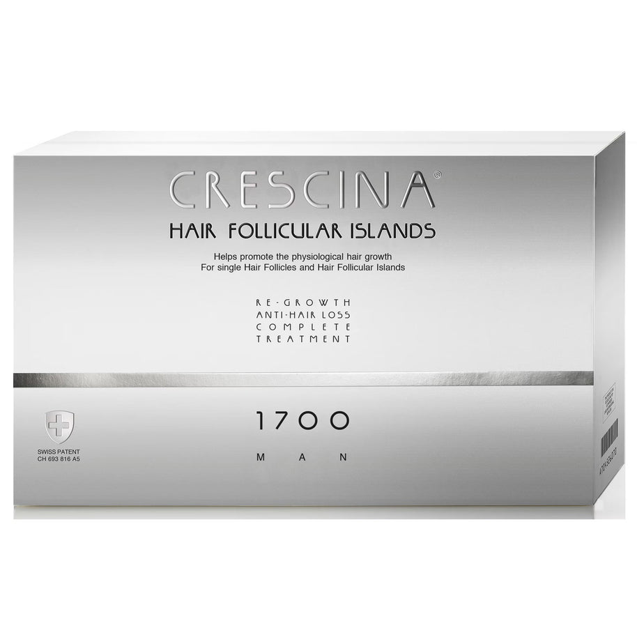 Labo Suisse, Crescina Follicular Islands 1700, For Growth Stimulation, Ampoules Treatment Ορός, For Scalp, Για Άνδρες, 10 +10 pcs