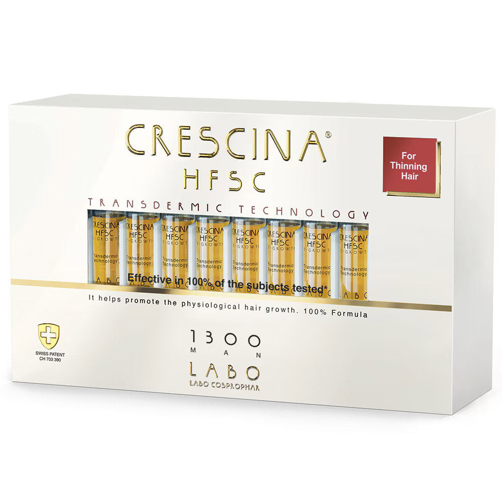 Labo Suisse, Crescina, Transdermic HFSC 1300, For Growth Stimulation, Ampoules Treatment Ορός, For Scalp, Για Άνδρες, 20 pcs, 3.5 ml