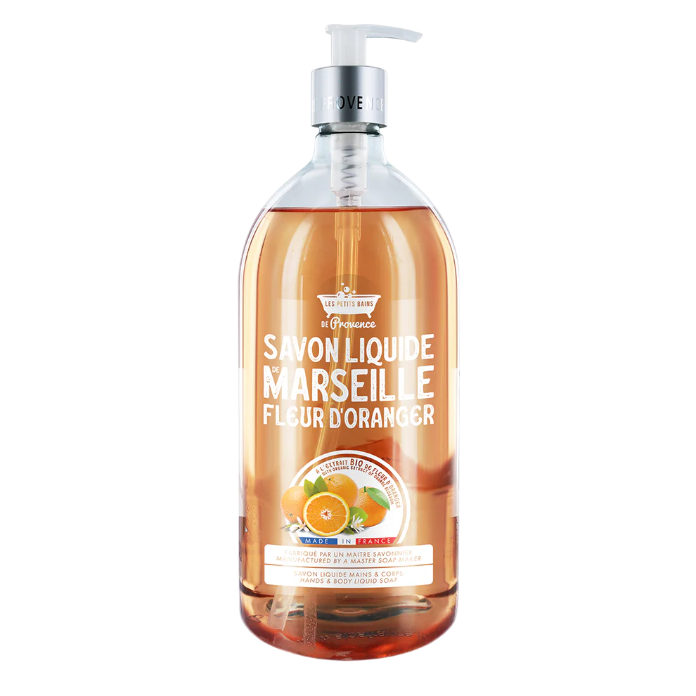 Les Petites Bains de Provence, Marseille, Orange Blassom, Liquid Soap, For Hands & Body, 1000 ml