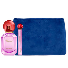 Luxury Naturals Perfumery Σετ Chopard: Happy Felicia Roses, Eau De Parfum, Για Γυναίκες, 100 ml + Happy Felicia Roses, Eau De Parfum, Για Γυναίκες, 10 ml + Chopard, Synthetic Leather, Υφασμάτινη Τσάντα, Trouse Pouche, Blue, Για Γυναίκες, 2.4 x 9 x 6.