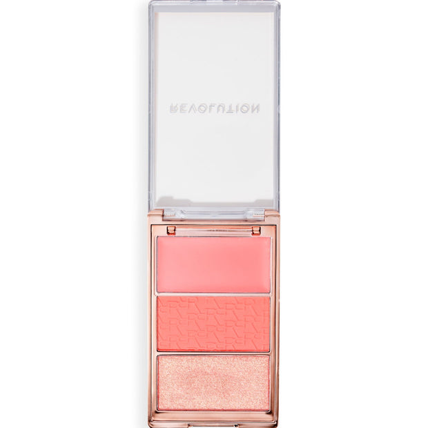 Makeup Revolution, Icon Blush, Vegan, Matte, Blush Highlighter Palette, Authentic Peach, 11.5 g