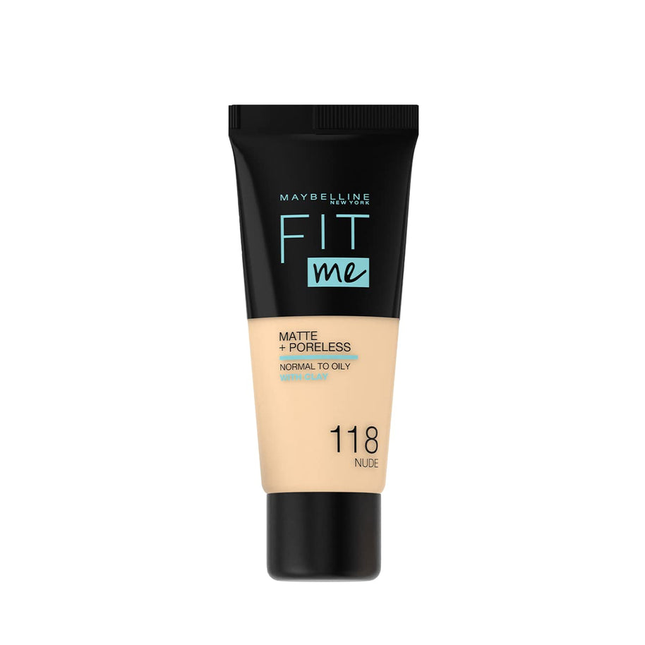 Maybelline, Fit Me Matte + Poreless, Liquid Foundation, 118, Nude, 30 ml