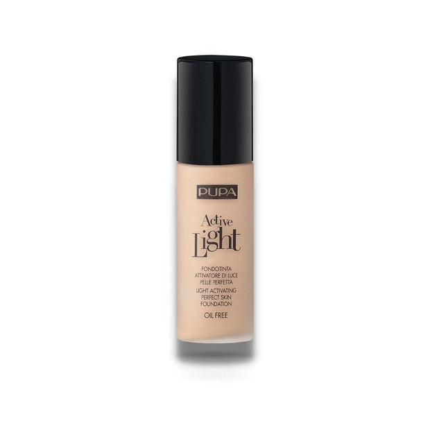 Pupa, Active-Light, Oil Free, Λαμπερό, Υγρό Foundation, 51, Sandy Brown, 30 ml