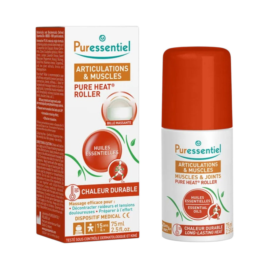 Puressentiel, Pure Heat, Essential Oils, Roll-On Έλαιο Σώματος, For Articulations & Muscles, 75 ml