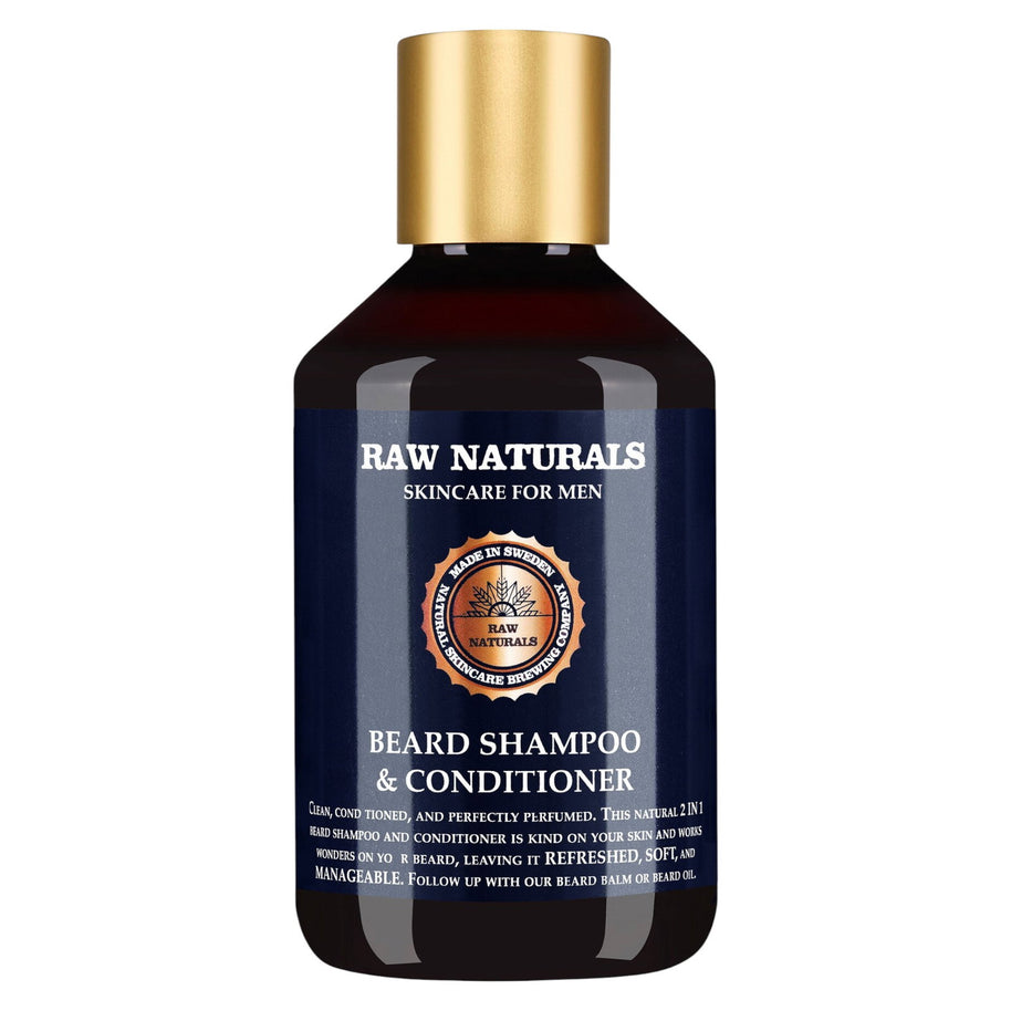 Raw Naturals, Beard Σαμπουάν & Κρέμα Μαλλιών, 100% vegan, Beard Σαμπουάν, Softness, 250 ml