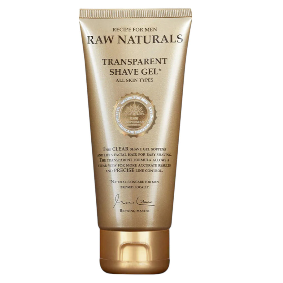 Raw Naturals, Transparent, 100% vegan, Ενυδατική & Softening, Gel Ξυρίσματος, 100 ml
