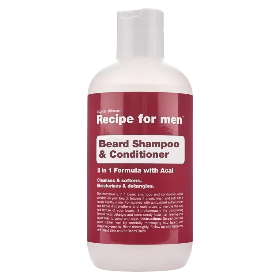 Recipe Για Άνδρες, Beard Σαμπουάν & Κρέμα Μαλλιών, Καθαρισμού and Conditioning, Beard Σαμπουάν, Moisture, 250 ml