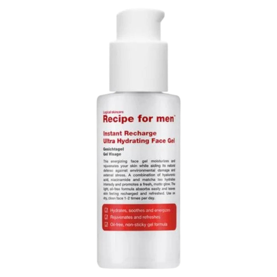 Recipe Ανδρικό, Instant Recharge, Hyaluronic Acid, Moisturizes, Gel, Για το Πρόσωπο, 75 ml