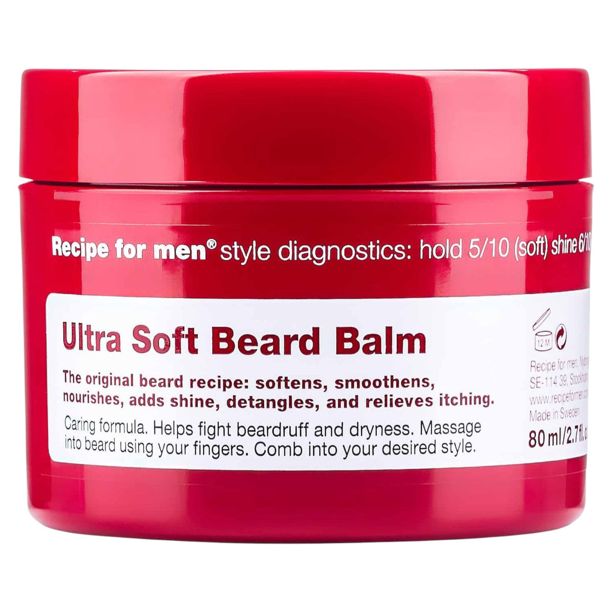 Recipe Ανδρικό, Ultra Soft Beard Balm, Beard Balm, Softening, 80 ml
