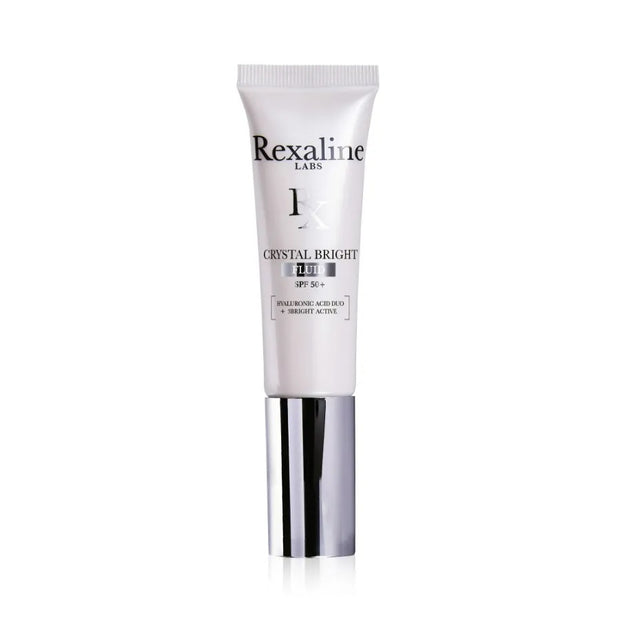 Rexaline, Crystal Bright, Hyaluronic Acid + 3 Bright Active, Λαμπερό, Fluid, Για το Πρόσωπο, SPF 50+, 30 ml