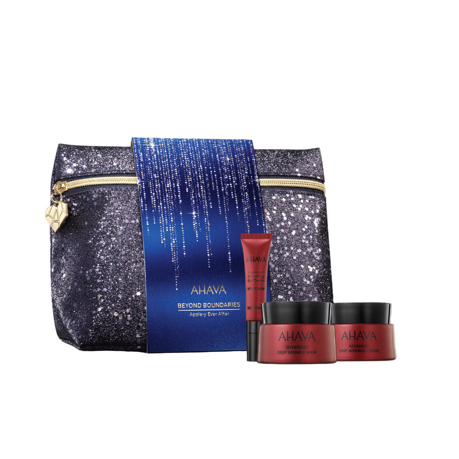Apple-y Ever After Σετ Ahava: AOS Advanced Deep Wrinkle, Anti-Aging, Cream, Για το Πρόσωπο, 50 ml + Apple Of Sodom, Anti-Wrinkle, Μάσκα Νυκτός, 50 ml + AOS Advanced Deep Wrinkle, Smoothing, Κρέμα Ματιών, 15 ml + Ahava, GWP Textile Pouch